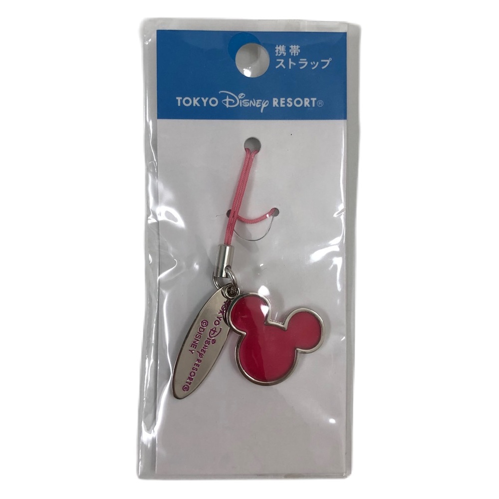 Tokyo Disney Resort Pink Silver Mickey Mouse See Through Charm Keychain NWT